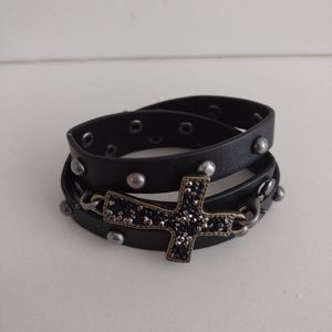 Leather stud bracelet custom made